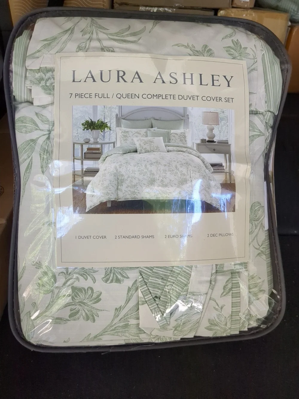 Laura Ashley Home - Queen Duvet Cover Set, Reversible Cotton Bedding